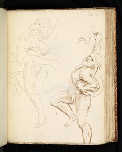 Due studi del Laocoonte, uno con i serpenti trasformati in drappeggi da Peter Paul (after) Rubens