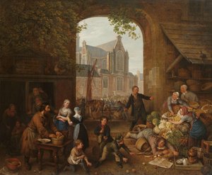 Due ubriachi al mercato vicino alla Westerkerk ad Amsterdam