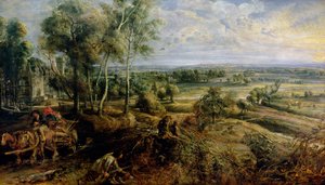 Paesaggio autunnale con vista di Het Steen al mattino presto, c.1636