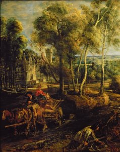 Paesaggio autunnale con vista su Het Steen al mattino presto (dettaglio)