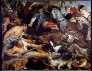 Caccia al cinghiale. Dipinto di Pierre Paul Rubens da Peter Paul Rubens