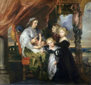 Deborah Kip, moglie di Sir Balthasar Gerbier, e i suoi figli, c.1629-30