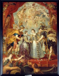 Scambio delle due principesse di Francia e Spagna sul fiume Bidassoa a Hendaye, 9/11/1615 Rappresentazione allegorica del matrimonio tra Anna d