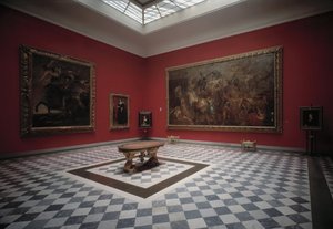 Sala del museo che presenta Enrico IV alla battaglia di Ivry e l