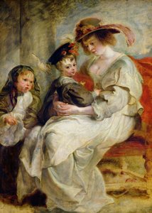 Helene Fourment (1614-73) con due dei suoi figli, Claire-Jeanne e François, c.1636-37 da Peter Paul Rubens