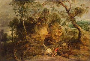 Paesaggio con Portatori di Pietre, c.1620