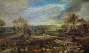 Paesaggio con pastore e il suo gregge da Peter Paul Rubens
