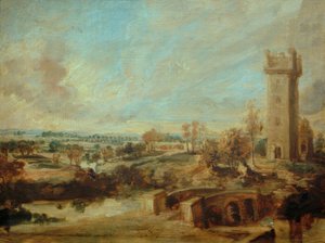 Paesaggio con torre da Peter Paul Rubens