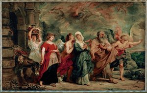Lot e la sua famiglia lasciano Sodoma da Peter Paul Rubens