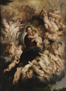 Maria con bambino nella corona di angeli da Peter Paul Rubens