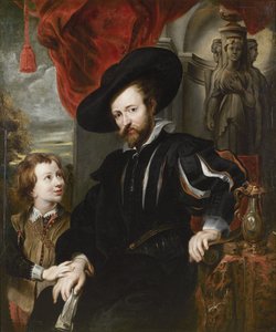 Ritratto di Peter Paul Rubens con suo figlio Albert, metà del XVII secolo da Peter Paul, Rubens