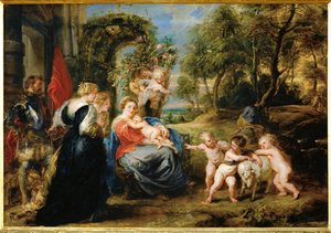 Riposo durante la fuga in Egitto, 1632-35 circa (dipinto su tavola) da Peter Paul Rubens