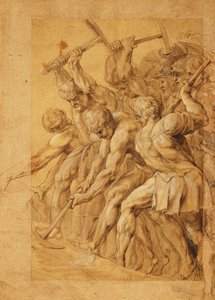 Soldati che distruggono un ponte da Peter Paul Rubens