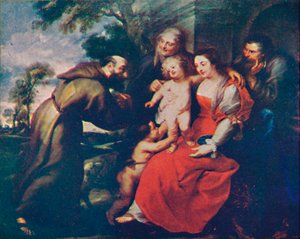 La Sacra Famiglia con i Santi Francesco e Anna e il Bambino San Giovanni Battista, c1630 (dettaglio) da Peter Paul Rubens