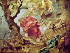 Il sacrificio di Isacco, bozzetto per una sezione del soffitto nella Chiesa dei Gesuiti, Anversa, 1620-21 da Peter Paul Rubens