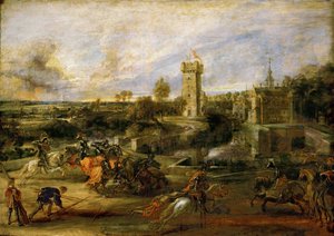 Il torneo (olio su tavola) da Peter Paul Rubens