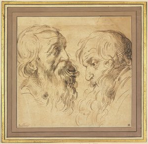 Due teste barbute di profilo a destra e a sinistra da Peter Paul Rubens