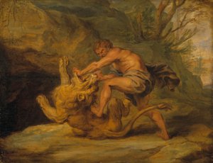Sansone e il leone da Peter Paul studio of Rubens