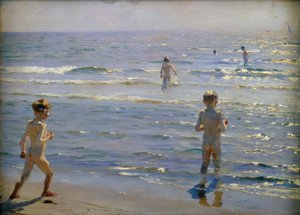 Ragazzi che fanno il bagno. Sole. Skagen da Peder Severin Krøyer