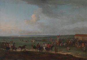Il percorso rotondo a Newmarket, Cambridgeshire, preparazione per il piatto del re da Peter Tillemans