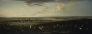 Veduta del vecchio Newmarket con il Watering Course su Warren Hill da Peter Tillemans