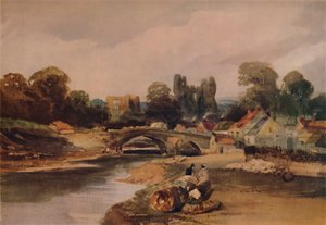 Un villaggio su un fiume, c1824, 1935 da Peter de Wint
