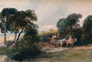 Carro di fieno che attraversa un ruscello, c1824 da Peter de Wint