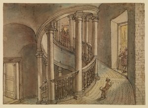 Scala del Belvedere, dalla Scala di Chiocciola di Bramante, nel Cortile di San Damaso, Vaticano
