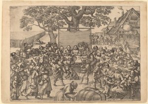 La grande festa di nozze rustica da Peter van der Borcht