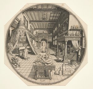 Heinrich Khunrath, alchimista di Lipsia, nella sua biblioteca