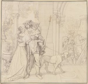 Sette disegni per i Nibelunghi: 4. Sigfrido pronto per la caccia da Peter von Cornelius