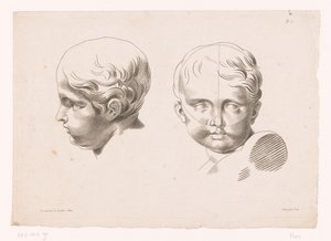 Due teste di bambini (Principi del disegno dalla natura, parte cinque)