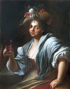 La ragazza con il bicchiere di vino da Petr Brandl