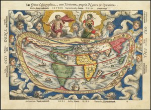 1553 map - Charta Cosmographica, Cum Ventorum Propria Natura et Operatione