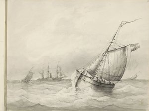 Velieri in mare da Petrus Johannes Schotel (circle of)