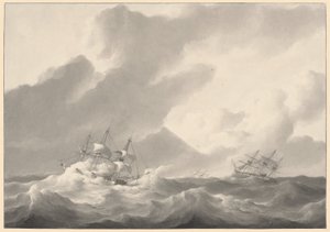 Navi in un mare tempestoso