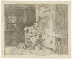 Vecchio che legge alla moglie da Petrus Marius Molijn