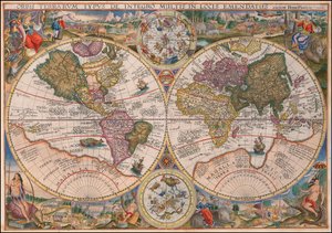 Mappa del mondo a doppio emisfero del 1594 di Petrus Plancius da Petrus Plancius