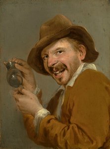 Gusto: Un Uomo che Ride con un Bicchiere Rovesciato. Dalla serie Personificazioni dei Cinque Sensi, c.1635-66 da Petrus Staverenus