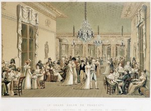 Il Grand Salon del caffè Frascati a Parigi. Litografia di Philibert-Louis Debucourt (1755-1832)