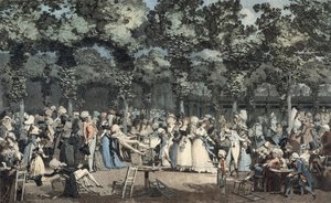 La passeggiata pubblica al Palais-Royal da Philibert Louis Debucourt