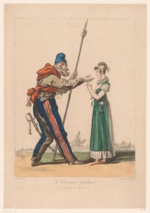 Ragazza con cosacco da Philibert Louis Debucourt