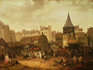 Festa a Les Halles per celebrare la nascita del Delfino Luigi di Francia (1781-89) 21 gennaio 1781, 1783 da Philibert Louis Debucourt