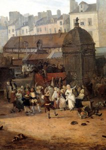 Festeggiamenti dati dalla città di Parigi alle Halles il 21/01/1782 in occasione della nascita del Delfino Luigi Giuseppe di Francia da Philibert Louis Debucourt