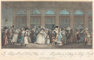Passeggiata nella Galleria del Palais Royal, 1787 da Philibert Louis Debucourt