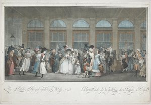 La passeggiata della Galleria del Palais Royal da Philibert Louis Debucourt