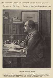 Ritratto di Rudyard Kipling esposto alla Royal Academy da Philip (after) Burne Jones