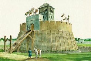 Torre di vedetta normanna al castello di Bramber, West Sussex da Philip Corke