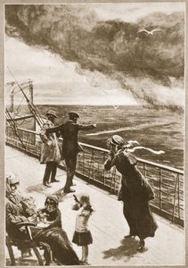 Omicidio in alto mare: prima vista del siluro (litografia) da Philip Dadd
