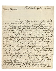 Lettera autografa a Solomon Dayrolles, Blackheath, 25 settembre 1754 da Philip Dormer Stanhope Chesterfield